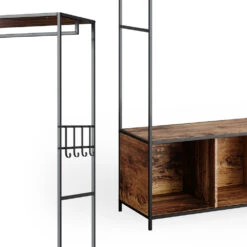 Kleiderschrank "Fyrk" Eiche Rustikal/Schwarz 119.5 X 189 Cm Vicco -Möbel Store m3141 06 ol