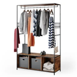 Kleiderschrank "Fyrk" Eiche Rustikal/Schwarz 119.5 X 189 Cm Vicco -Möbel Store m3141 07 ol