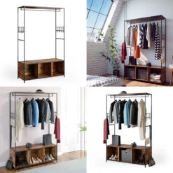 Kleiderschrank "Fyrk" Eiche Rustikal/Schwarz 119.5 X 189 Cm Vicco -Möbel Store m3141 08 ol