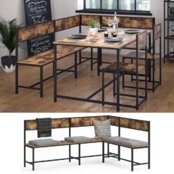 Esszimmer-Eckbank "Fyrk" Eiche Rustikal/Schwarz 195 X 142 Cm Vicco 12 Esszimmer-Eckbank "Fyrk" Eiche Rustikal/Schwarz 195 X 142 Cm Vicco -Möbel Store m3145 02 ol