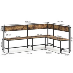 Esszimmer-Eckbank "Fyrk" Eiche Rustikal/Schwarz 195 X 142 Cm Vicco 13 Esszimmer-Eckbank "Fyrk" Eiche Rustikal/Schwarz 195 X 142 Cm Vicco -Möbel Store m3145 03 ol