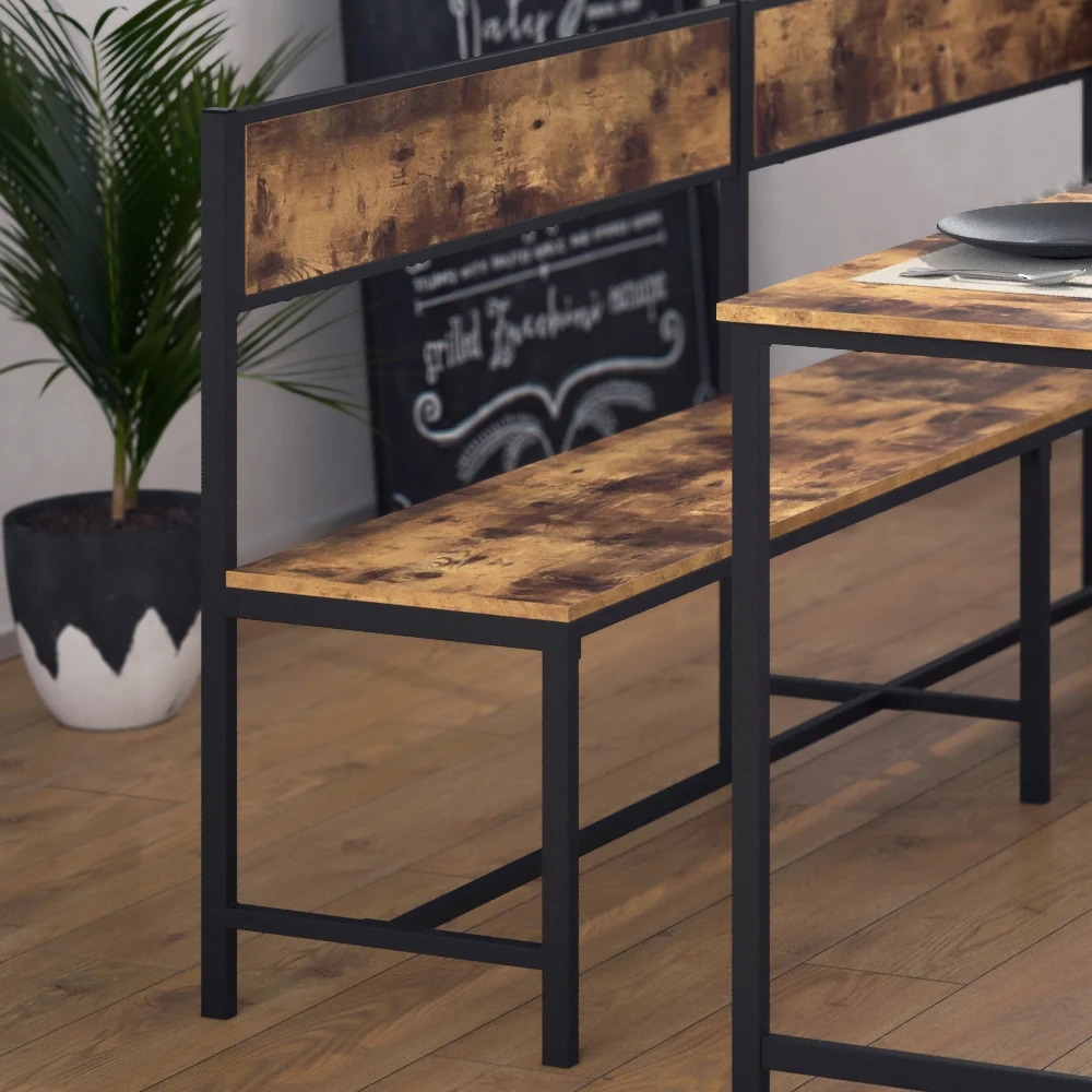 Esszimmer-Eckbank "Fyrk" Eiche Rustikal/Schwarz 195 X 142 Cm Vicco 7 Esszimmer-Eckbank "Fyrk" Eiche Rustikal/Schwarz 195 X 142 Cm Vicco – Bild 5