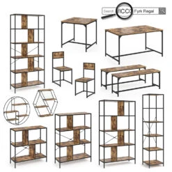 Esszimmer-Eckbank "Fyrk" Eiche Rustikal/Schwarz 195 X 142 Cm Vicco 19 Esszimmer-Eckbank "Fyrk" Eiche Rustikal/Schwarz 195 X 142 Cm Vicco -Möbel Store m3145 09 ol