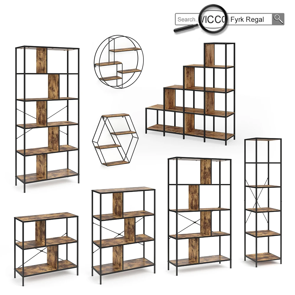 Raumteiler "Fyrk" Eiche Rustikal/Schwarz 90 X 92 Cm Vicco 11 Raumteiler "Fyrk" Eiche Rustikal/Schwarz 90 X 92 Cm Vicco – Bild 9