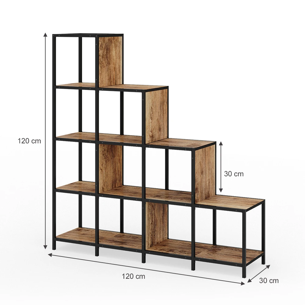 Raumteiler "Fyrk" Eiche Rustikal/Schwarz 120 X 120 Cm Vicco 5 Raumteiler "Fyrk" Eiche Rustikal/Schwarz 120 X 120 Cm Vicco – Bild 3