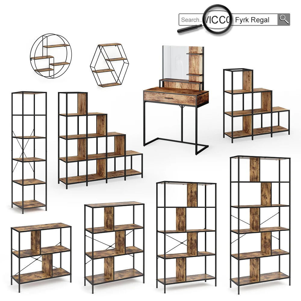 Schminktisch "Fyrk Design" Antikholz/Schwarz Mit LED-Beleuchtung Vicco 11 Schminktisch "Fyrk Design" Antikholz/Schwarz Mit LED-Beleuchtung Vicco – Bild 9