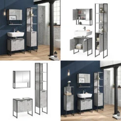 Badmöbel Set "Fyrk" Beton/Schwarz 3 Teile, Mit Unterschrank 60 Cm Vicco 17 Badmöbel Set "Fyrk" Beton/Schwarz 3 Teile, Mit Unterschrank 60 Cm Vicco -Möbel Store m3161 08 ol