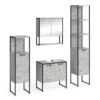 Badmöbel Set "Fyrk" Beton/Schwarz 4 Teile Vicco -Möbel Store m3163 01 ol