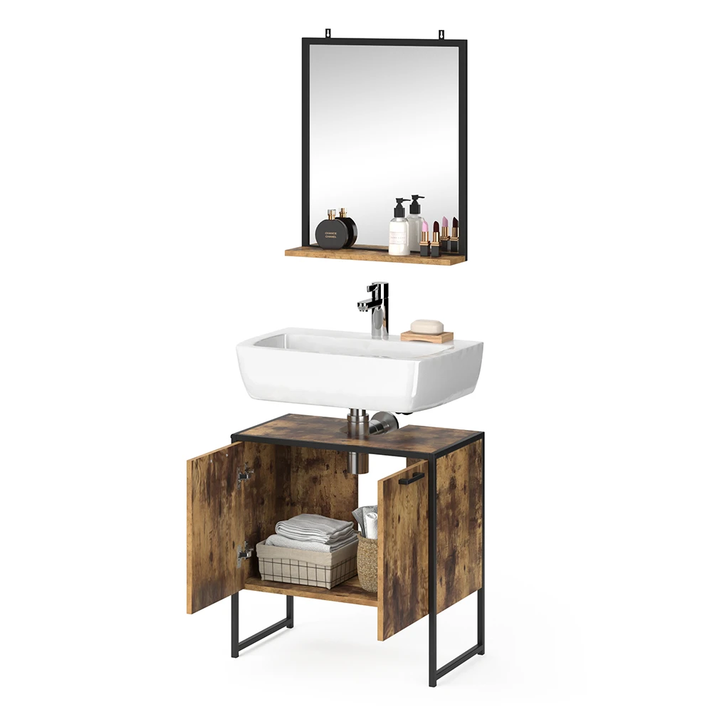 Badmöbel Set "Fyrk" Eiche Rustikal/Schwarz 2 Teile Vicco 9 Badmöbel Set "Fyrk" Eiche Rustikal/Schwarz 2 Teile Vicco – Bild 7