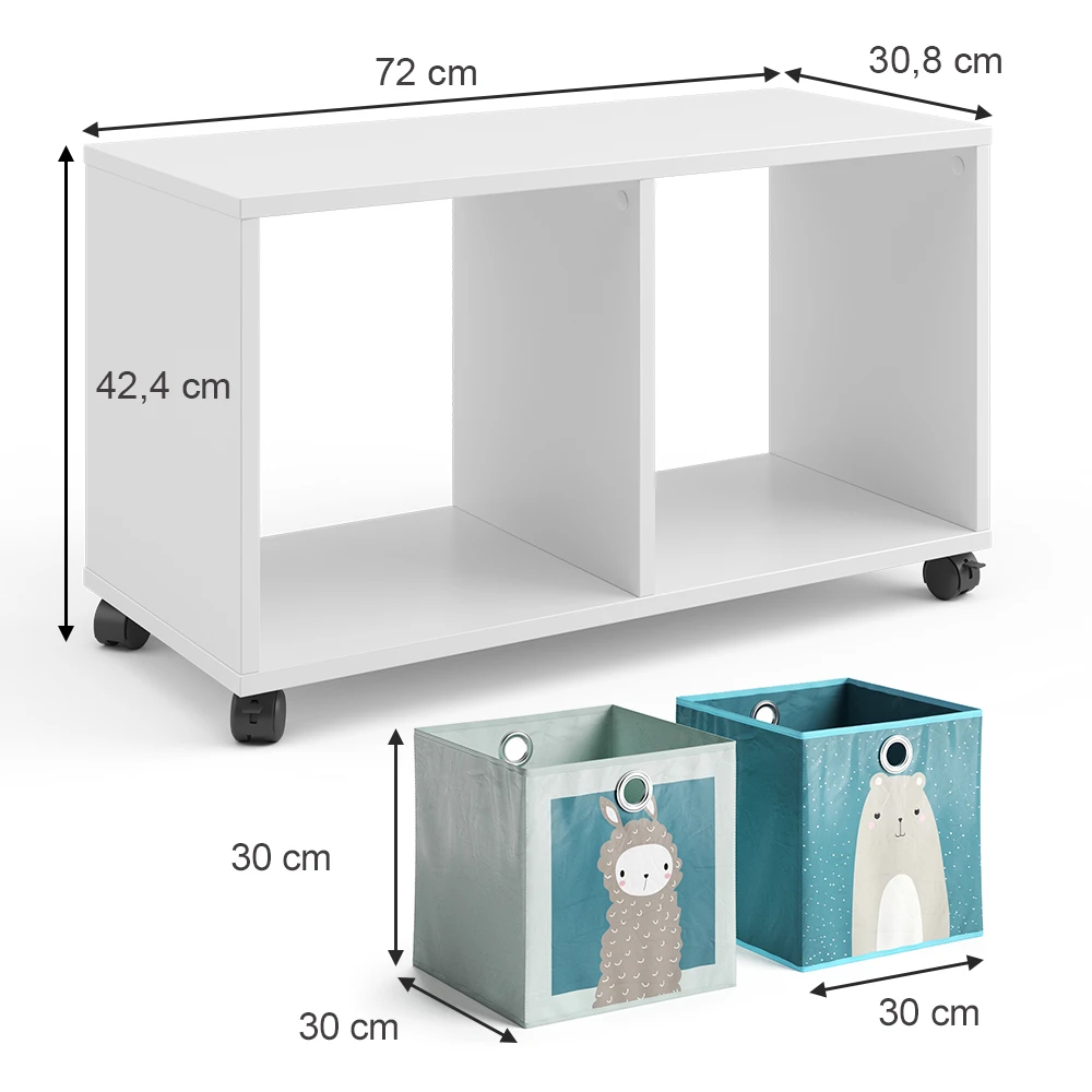 Kinderregal Weiß 72 X 42.4 Cm Mit 2 Faltboxen Vicco 5 Kinderregal Weiß 72 X 42.4 Cm Mit 2 Faltboxen Vicco – Bild 3