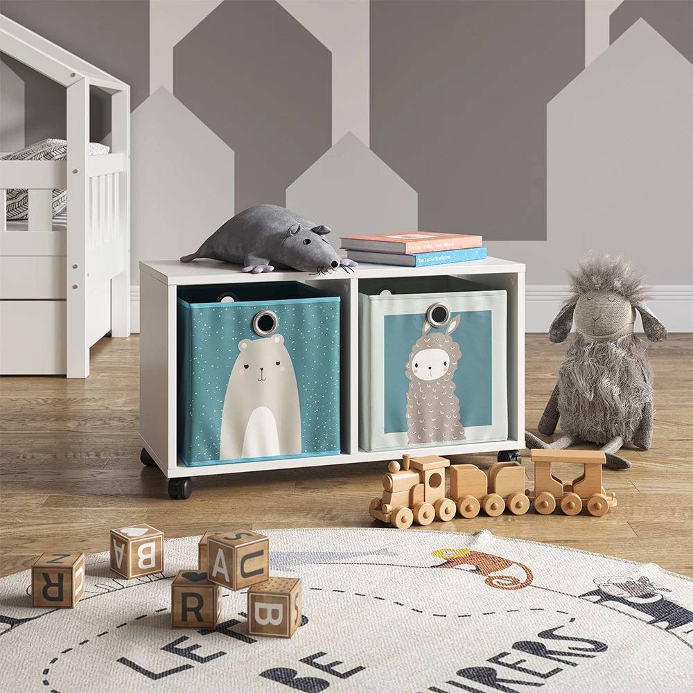 Kinderregal Weiß 72 X 42.4 Cm Mit 2 Faltboxen Vicco 6 Kinderregal Weiß 72 X 42.4 Cm Mit 2 Faltboxen Vicco – Bild 4