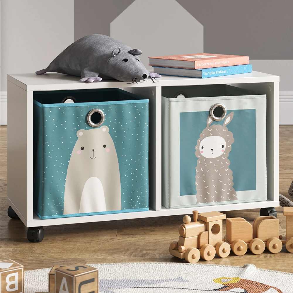 Kinderregal Weiß 72 X 42.4 Cm Mit 2 Faltboxen Vicco 7 Kinderregal Weiß 72 X 42.4 Cm Mit 2 Faltboxen Vicco – Bild 5