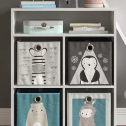 Kinderregal Weiß/Grau 72 X 90.2 Cm Mit 4 Faltboxen Vicco -Möbel Store m3179 fb2050 51 05 ol