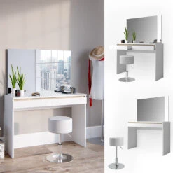 Schminktisch "Emma" Weiß 120 Cm Mit Hocker Vicco -Möbel Store m3185 hw s 02 ol