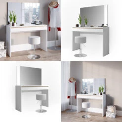 Schminktisch "Emma" Weiß 120 Cm Mit Hocker Vicco -Möbel Store m3185 hw s 08 ol