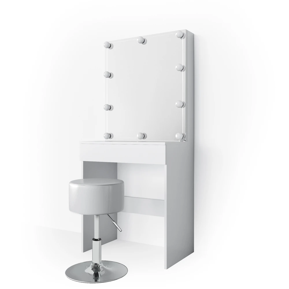 Schminktisch "Melle" Weiß 68 Cm Mit LED Beleuchtung Und Hocker Vicco 3 Schminktisch "Melle" Weiß 68 Cm Mit LED Beleuchtung Und Hocker Vicco