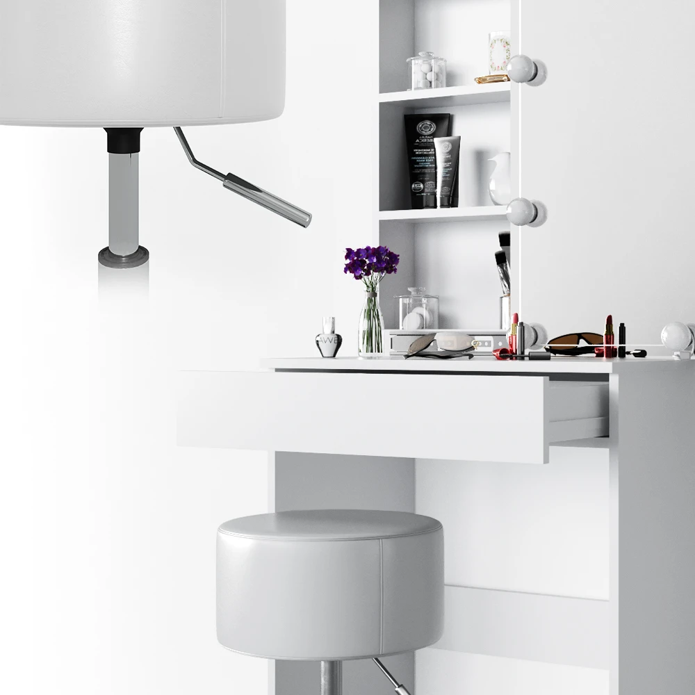 Schminktisch "Melle" Weiß 68 Cm Mit LED Beleuchtung Und Hocker Vicco 8 Schminktisch "Melle" Weiß 68 Cm Mit LED Beleuchtung Und Hocker Vicco – Bild 6