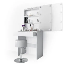 Schminktisch "Melle" Weiß 68 Cm Mit LED Beleuchtung Und Hocker Vicco 16 Schminktisch "Melle" Weiß 68 Cm Mit LED Beleuchtung Und Hocker Vicco -Möbel Store m3186 hw l 07 ol