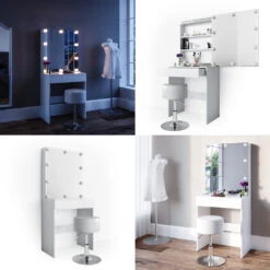 Schminktisch "Melle" Weiß 68 Cm Mit LED Beleuchtung Und Hocker Vicco 17 Schminktisch "Melle" Weiß 68 Cm Mit LED Beleuchtung Und Hocker Vicco -Möbel Store m3186 hw l 08 ol