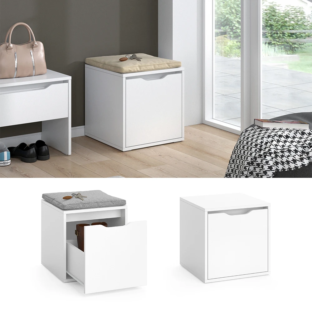 Schuhbank "Ruben" Weiß 40 X 40 Cm Vicco 4 Schuhbank "Ruben" Weiß 40 X 40 Cm Vicco – Bild 2