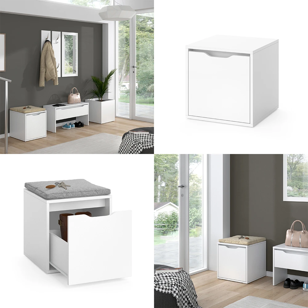 Schuhbank "Ruben" Weiß 40 X 40 Cm Vicco 10 Schuhbank "Ruben" Weiß 40 X 40 Cm Vicco – Bild 8