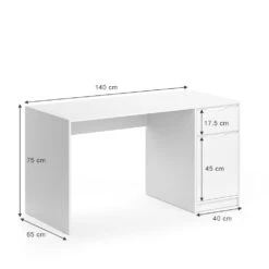 Schreibtisch "Ruben" Weiß 140 X 65 Cm Vicco -Möbel Store m3268 03 ol