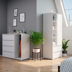 Kleiderschrank "Ruben" Weiß 80 X 189 Cm Vicco 13 Kleiderschrank "Ruben" Weiß 80 X 189 Cm Vicco -Möbel Store m3271 04 ol