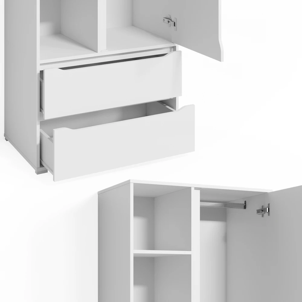 Kleiderschrank "Ruben" Weiß 80 X 189 Cm Vicco 8 Kleiderschrank "Ruben" Weiß 80 X 189 Cm Vicco – Bild 6