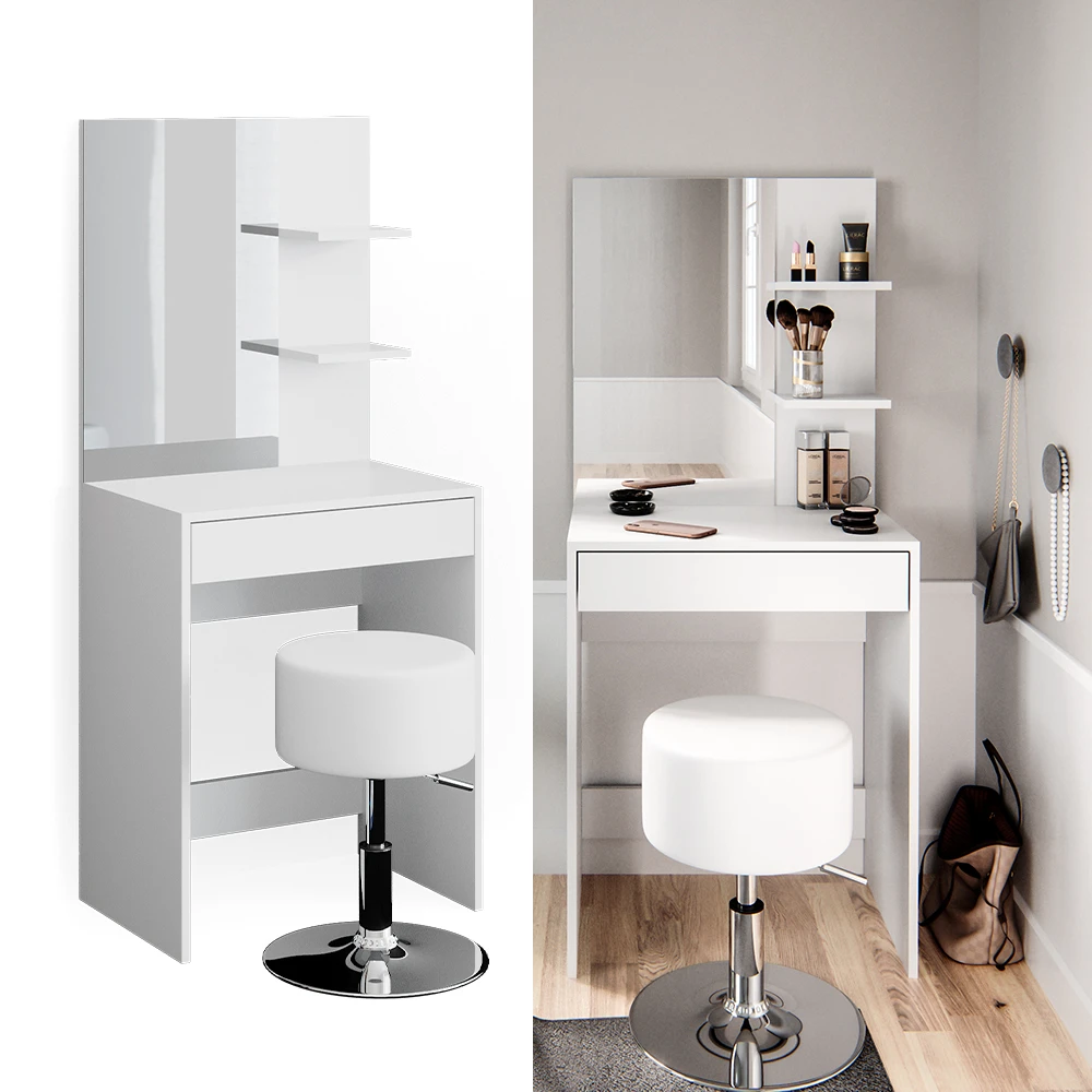 Schminktisch "Isabelle" Weiß 60 Cm Mit Hocker Vicco 4 Schminktisch "Isabelle" Weiß 60 Cm Mit Hocker Vicco – Bild 2