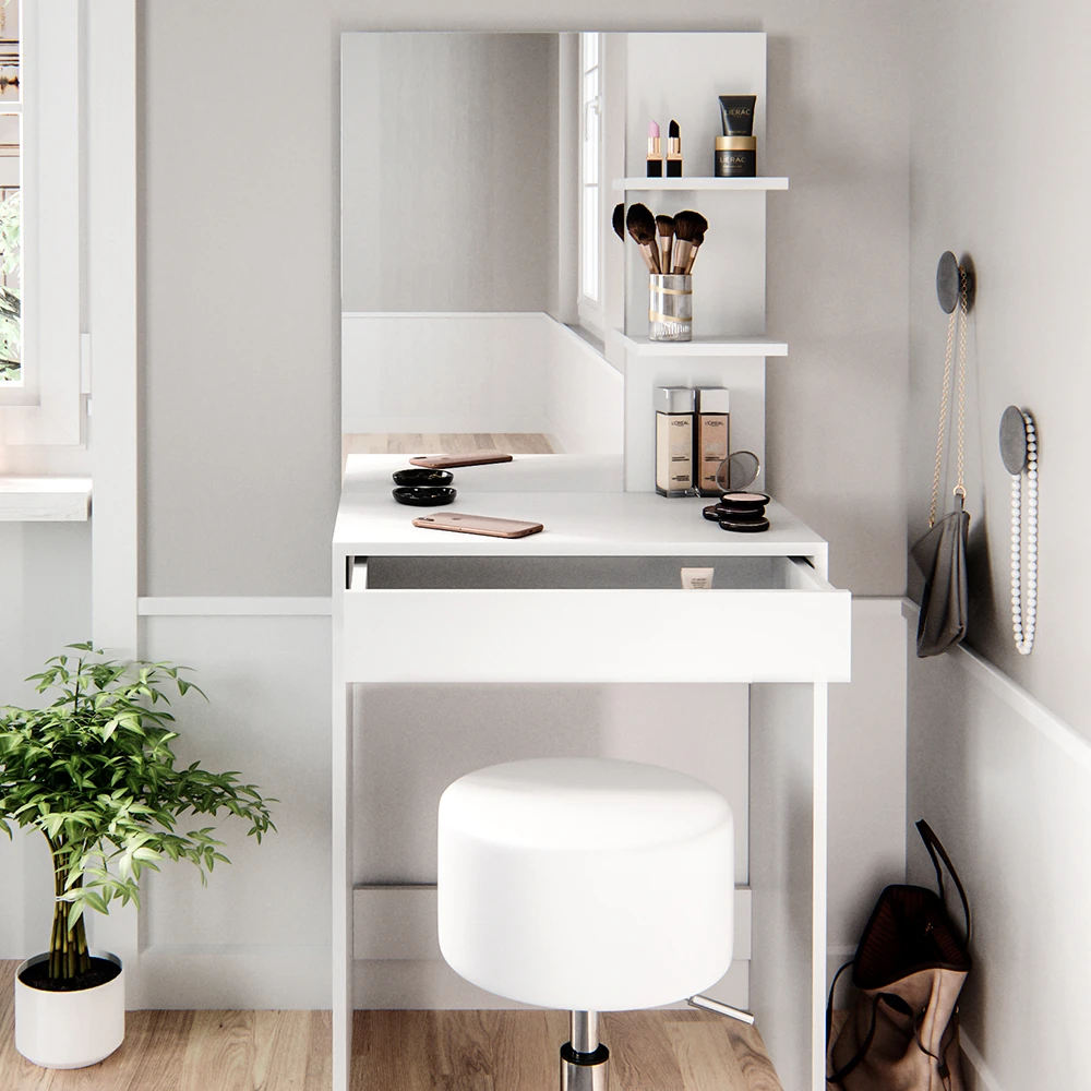 Schminktisch "Isabelle" Weiß 60 Cm Mit Hocker Vicco 7 Schminktisch "Isabelle" Weiß 60 Cm Mit Hocker Vicco – Bild 5