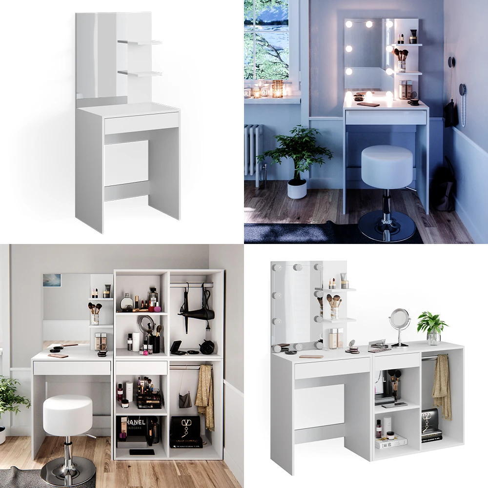 Schminktisch "Isabelle" Weiß 60 Cm Mit Hocker Vicco 10 Schminktisch "Isabelle" Weiß 60 Cm Mit Hocker Vicco – Bild 8