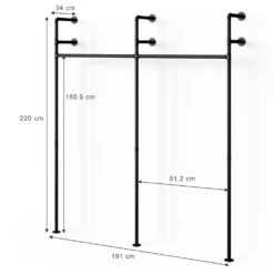 Kleiderstange "Iliara" 180cm Schwarz Vicco -Möbel Store m3299 03 ol