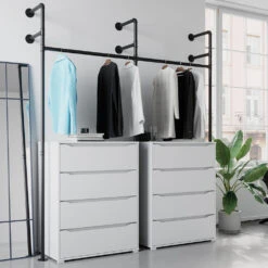 Kleiderstange "Iliara" 180cm Schwarz Vicco -Möbel Store m3299 04 ol