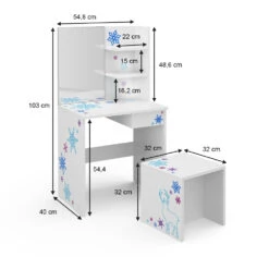 Kinder Schminktisch "Schneeflocke" Weiß 54.8 Cm Vicco -Möbel Store m3300 03 ol