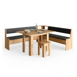 Eckbankgruppe "Roman" Goldkraft Eiche/Anthrazit 210 X 180 Cm Mit Tisch Vicco -Möbel Store m3317 07 ol