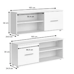 Lowboard "Nika" Weiß 103 X 39 Cm Vicco 12 Lowboard "Nika" Weiß 103 X 39 Cm Vicco -Möbel Store m3325 03 ol