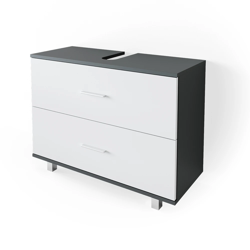 Waschbeckenunterschrank "Ilias" Anthrazit/Weiß 80 X 60.8 Cm Vicco 3 Waschbeckenunterschrank "Ilias" Anthrazit/Weiß 80 X 60.8 Cm Vicco