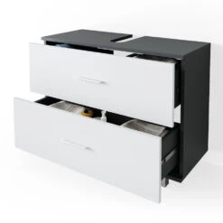 Waschbeckenunterschrank "Ilias" Anthrazit/Weiß 80 X 60.8 Cm Vicco 15 Waschbeckenunterschrank "Ilias" Anthrazit/Weiß 80 X 60.8 Cm Vicco -Möbel Store m3328 07 ol