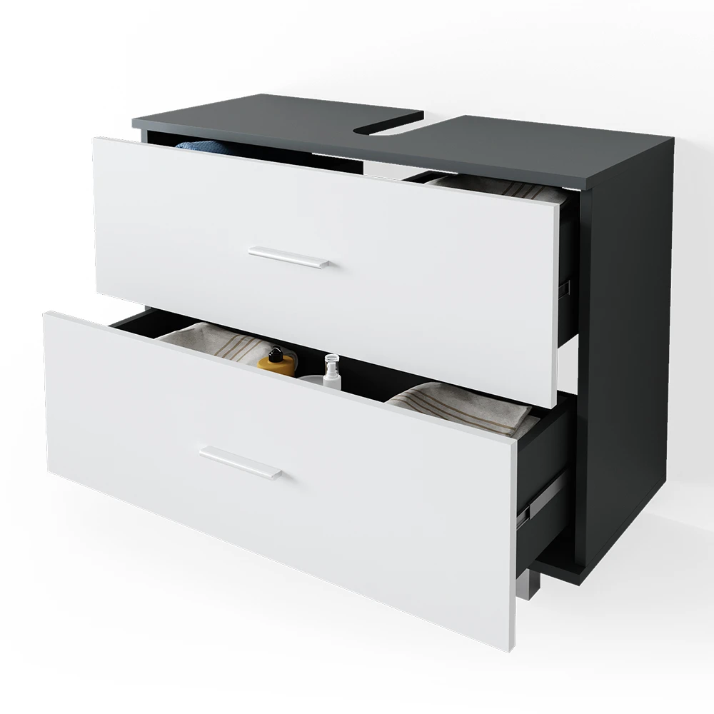 Waschbeckenunterschrank "Ilias" Anthrazit/Weiß 80 X 60.8 Cm Vicco 9 Waschbeckenunterschrank "Ilias" Anthrazit/Weiß 80 X 60.8 Cm Vicco – Bild 7
