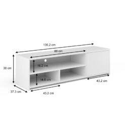 Lowboard "Gino" Weiß 136.2 X 38 Cm Vicco -Möbel Store m3330 03 ol