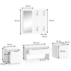 Flurgarderobe "Ruben" Weiß 6er Set Vicco -Möbel Store m3334 03 ol