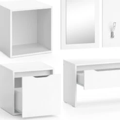 Flurgarderobe "Ruben" Weiß 6er Set Vicco -Möbel Store m3334 06 ol