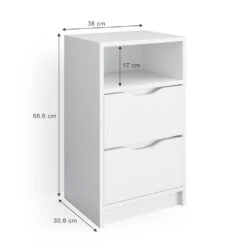 Nachttisch "Ruben" Weiß 38 X 66.6 Cm 2er Set Vicco 12 Nachttisch "Ruben" Weiß 38 X 66.6 Cm 2er Set Vicco -Möbel Store m3343 03 ol