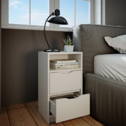 Nachttisch "Ruben" Weiß 38 X 66.6 Cm 2er Set Vicco 14 Nachttisch "Ruben" Weiß 38 X 66.6 Cm 2er Set Vicco -Möbel Store m3343 05 ol