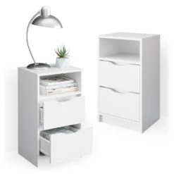 Nachttisch "Ruben" Weiß 38 X 66.6 Cm 2er Set Vicco 16 Nachttisch "Ruben" Weiß 38 X 66.6 Cm 2er Set Vicco -Möbel Store m3343 07 ol