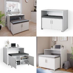 Schreibtisch "Flona" Weiß/Anthrazit 93 X 60 Cm Vicco -Möbel Store m3351 08 ol