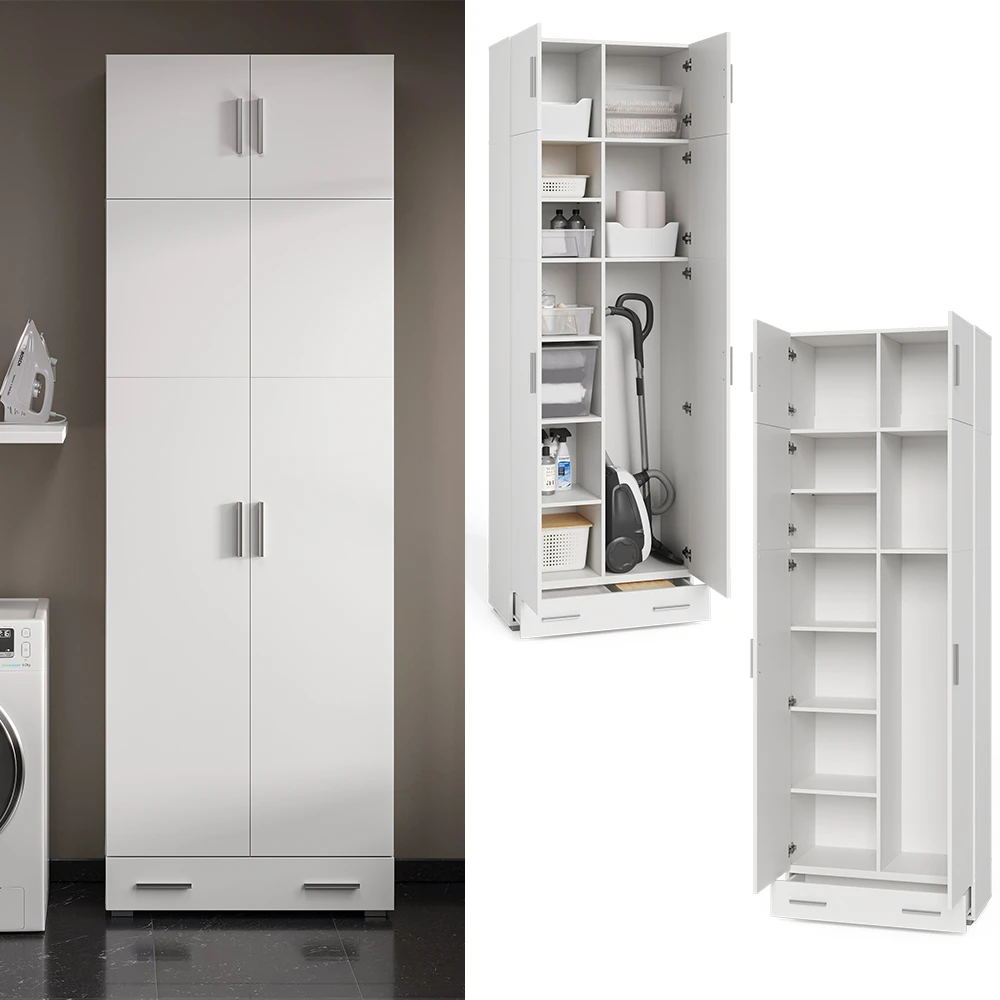 Aktenregal "Ingo" Weiß 80 X 240 Cm Mit Schrankaufsatz Und Schublade Vicco 4 Aktenregal "Ingo" Weiß 80 X 240 Cm Mit Schrankaufsatz Und Schublade Vicco – Bild 2