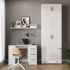 Aktenregal "Frank" Weiß 80 X 240 Cm Mit Schrankaufsatz Und Schublade Vicco -Möbel Store m3354 am sm 04 ol