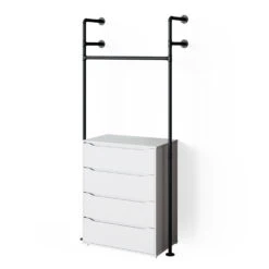 Sideboard "Ruben" Weiß/Schwarz 97 X 220 Cm Vicco