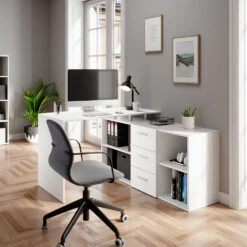 Eckschreibtisch "Dante" Weiß 145 X 120 Cm Vicco -Möbel Store m3362 04 ol